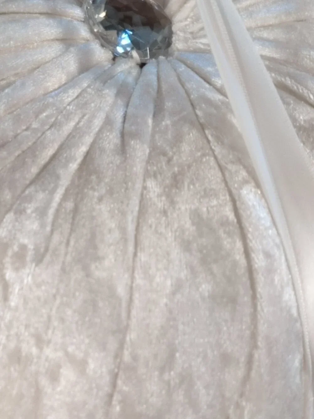 Casa Zeta-Jones 14in Round Silver Velvet Decorative Pillows Textured Set of 2